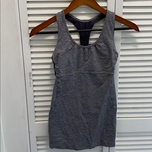 Lululemon gray running top open back size 6